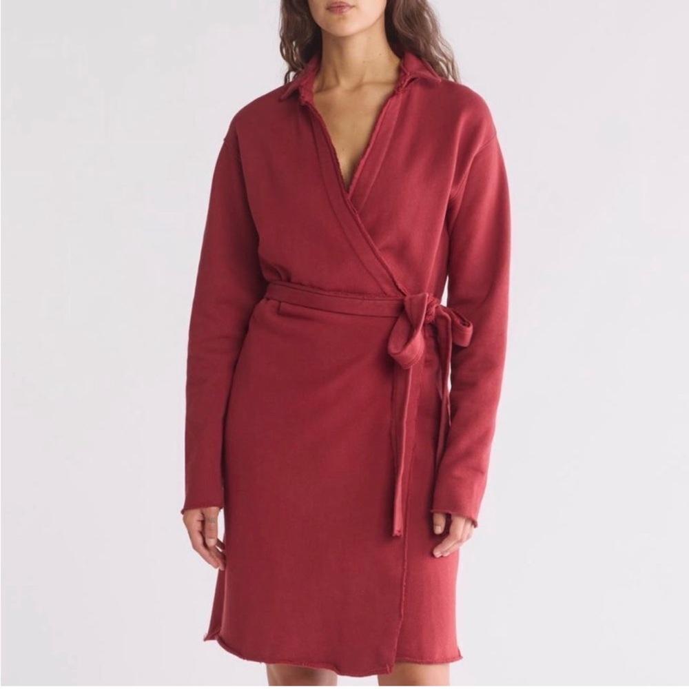 NWT Frank & Eileen Willa Long Sleeve Triple collared wrap dress